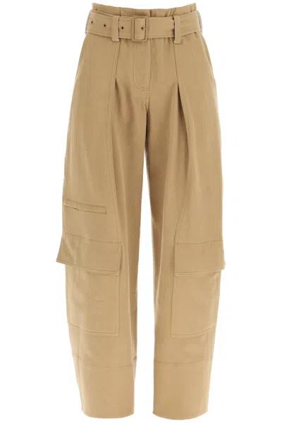 Low Classic Cargo Trousers With Matching Belt In Beige