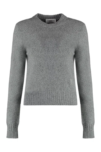 Ami Alexandre Mattiussi Ami Paris Wool And Cashmere Sweater In Grey