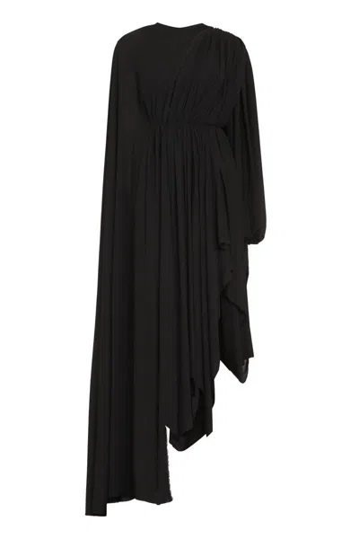 Balenciaga All In Crepe Dress In Black