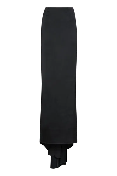 Balenciaga Train Maxi Skirt In Black
