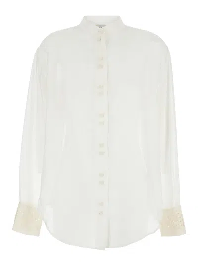 Forte Forte Cotton Silk Voile Oversize Shirt In White