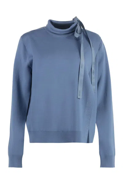 Fendi Wool Pullover In Blue