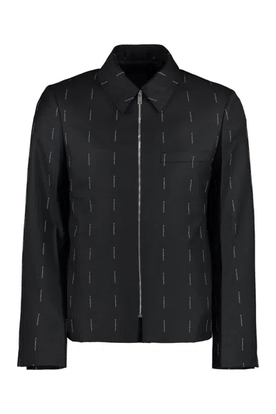Givenchy Embroidered Wool Jacket In Black