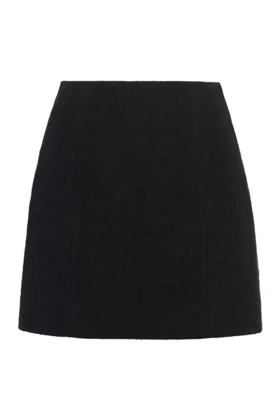 Patou Tweed Mini Skirt In Black