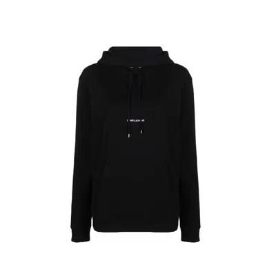 Saint Laurent Logo Hoodie Sweatshirt In Black