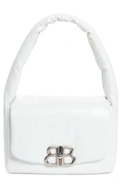 Balenciaga Small Monaco Shoulder Bag In Optic White