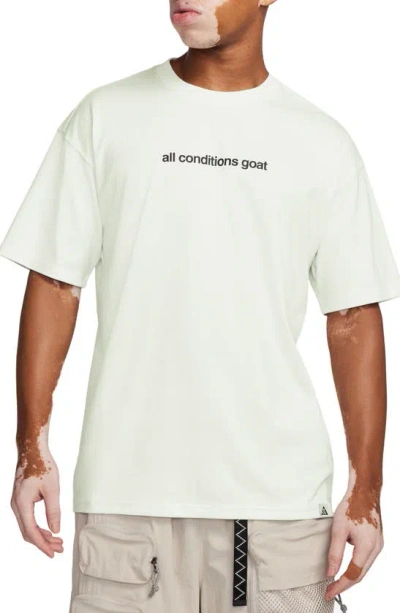 Nike Dri-fit Acg Mountain Goat Graphic T-shirt In White