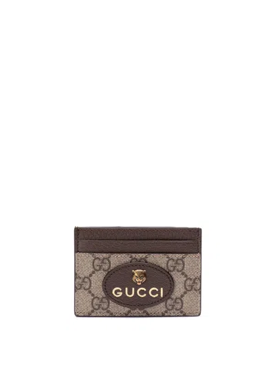 Gucci `neo Vintage Gg Supreme` Card Case In Brown