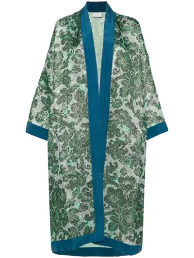Pierre-louis Mascia Printed Kimono With Contrast Hems Clothing In Multicolour