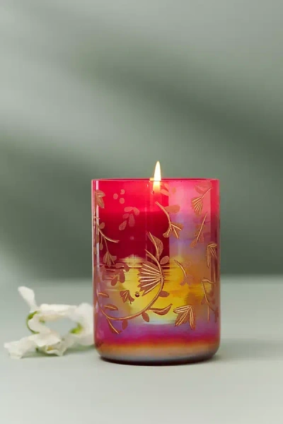 By Anthropologie Caldera Fruity Goji Berry & Mango Glass Candle In Pink