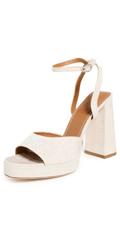 Staud Women's Solange 100mm Block-heel Sandals In White