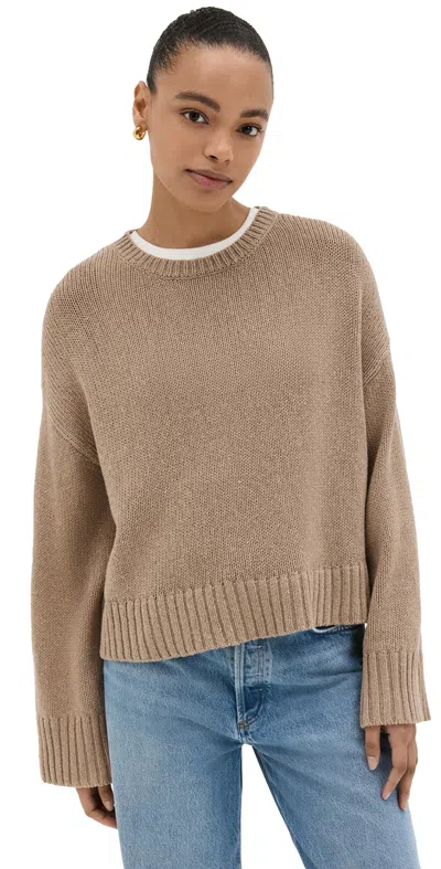 Jenni Kayne Beachy Cropped Crewneck Oatmeal