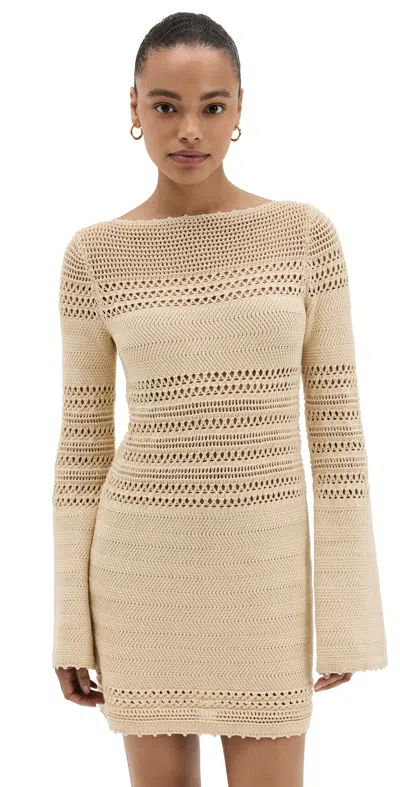 Reformation Inda Open Knit Mini Dress Birch