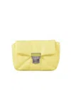 Msgm Debossed-logo-plaque Cross-body Bag In Yellow