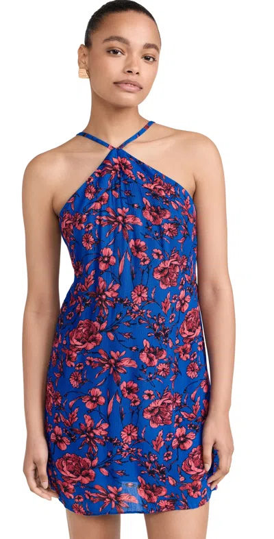 Playa Lucila Halter Mini Dress Blue Paisley