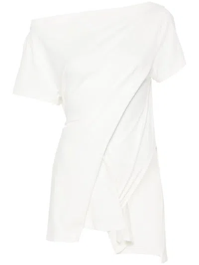 Courrèges Boat-neck Cotton Bodysuit In White