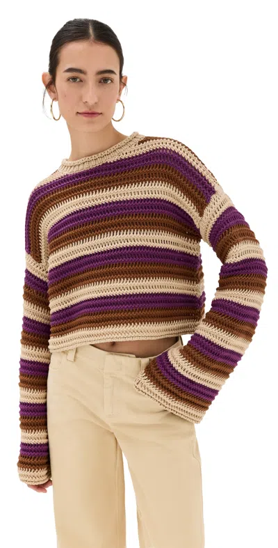 La Doublej Crop Sweater Multicolor Avorio