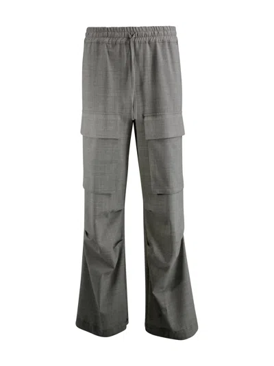 P.a.r.o.s.h Wool Wide Leg Pant In Grey