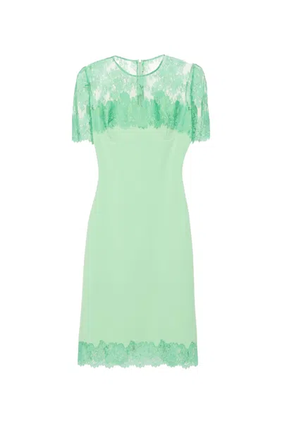 Ermanno Scervino Floral-lace Cady Dress In Lightgrass