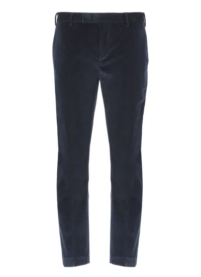 Pt01 Cotton Trousers In Blue