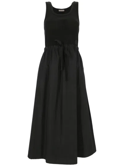 Moncler Panelled Sleeveless Dress In Black