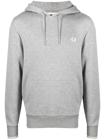 Fred Perry Fp Tipped Hooded Sweatshirt Clothing In Grey