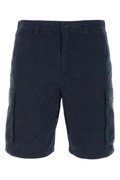 Woolrich Blue Cotton Bermuda Shorts In 3989