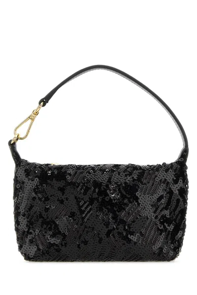 Ganni Butterfly Small Handbag In Black