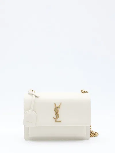 Saint Laurent Sunset Medium Bag In Beige