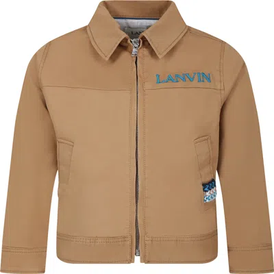 Lanvin Kids' Beige Jacket For Boy With Logo