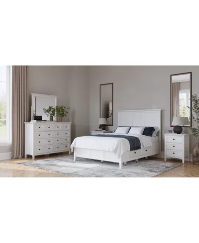 Macy's Hedworth California King Bed 3pc (california King Bed + Dresser + Nightstand) In White