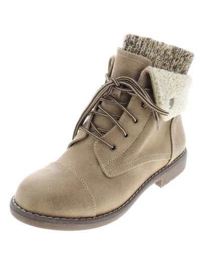 Cliffs By White Mountain Duena Womens Knit Fold-over Booties In Beige