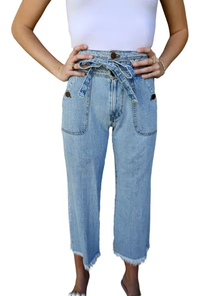 Lola Jeans Reese Wide Leg Jeans In Sunny Light Blue In Multi