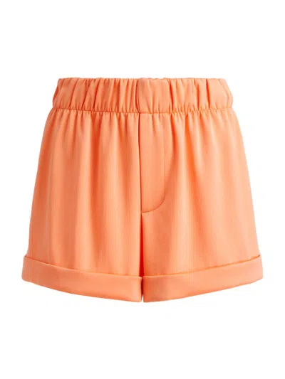 Alice And Olivia Women's Toyo Satin-finish Cuffed Shorts In Coral