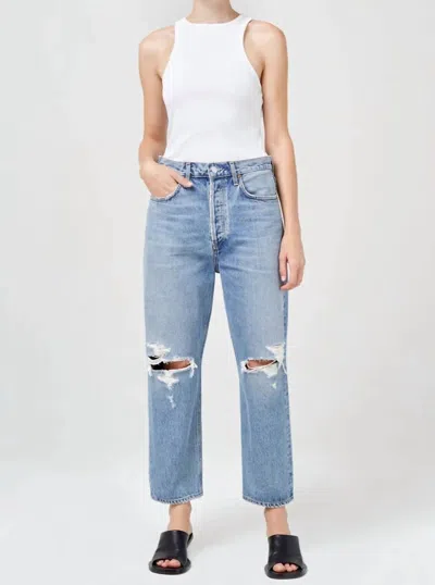 Agolde 90's Crop Mid Rise Loose Fit Jean In Suspend In Multi