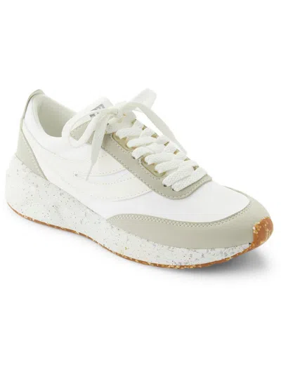 Steve Madden Shelli Womens Faux Leather Platform Casual And Fashion Sneakers In White