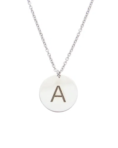 Italian Gold Over Silver Initial Disc Pendant Necklace (a-z)