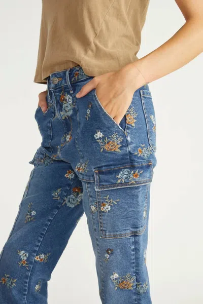 Driftwood Denim Cargo Pants In Blue Mania In Multi