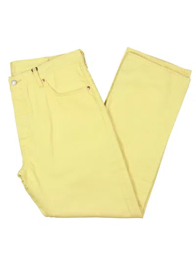 Levi Strauss & Co Mens High Rise Dyed Straight Leg Jeans In Yellow