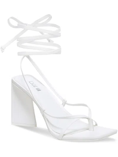 Bar Iii Auroraa Womens Faux Leather Strappy Pumps In White