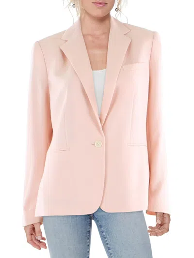 Lauren Ralph Lauren Womens Knit Georgette One-button Blazer In Pink