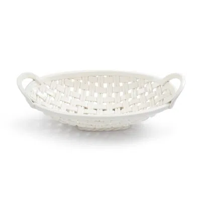 Demdaco Ceramic Bread Basket In White