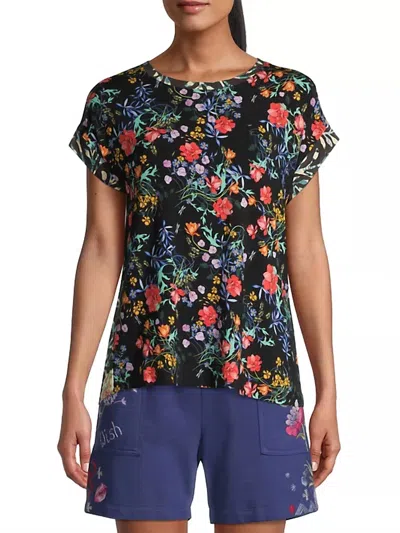 Johnny Was Floral Kashim Relaxed Tee In Black