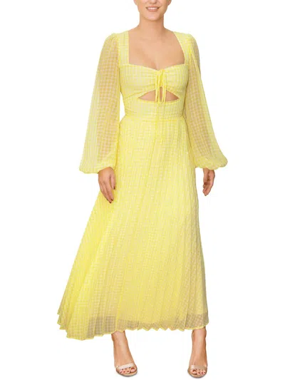 Rachel Rachel Roy Womens Gingham Long Maxi Dress In Yellow