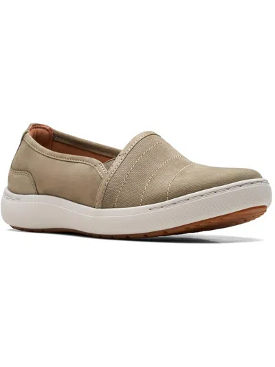 Clarks Nalle Violet Womens Leather Slip On Casual And Fashion Sneakers In Beige