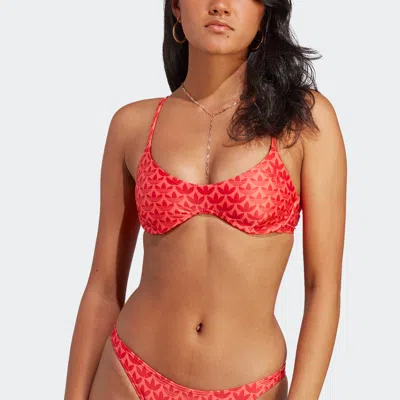 Adidas Originals Women's  Monogram Swim Top In Red