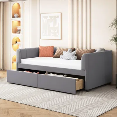 Simplie Fun Twin Size Upholstered Daybed In Gray