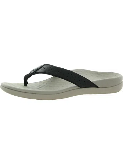 Vionic Tideperf Womens Leather Laser Thong Sandals In White