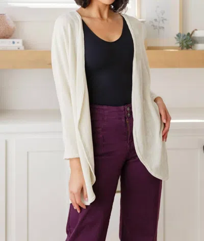 Haptics How's It Going Open Front Cardigan In Off White