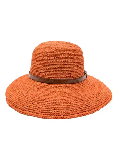 Ibeliv Rova Raffia Hat In Yellow & Orange